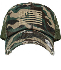Camo embroidered vintage mesh patriot  hat